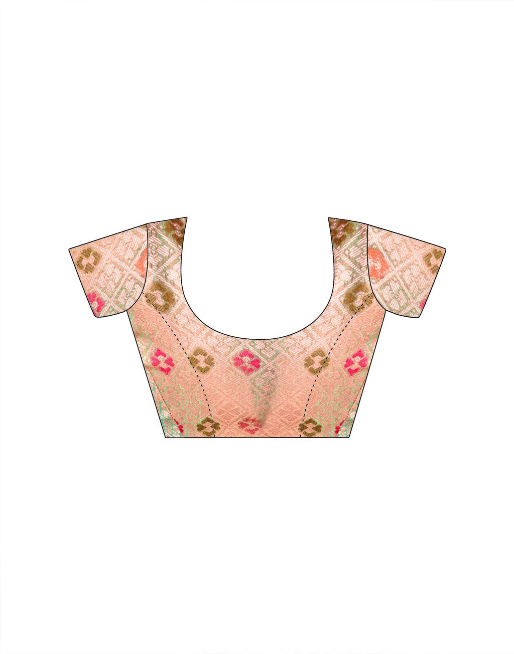 Peach Tissue Silk Woven Floral Saree